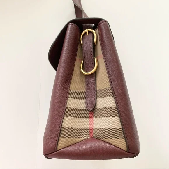 Burberry derby leather house check medium camberley tote hotsell